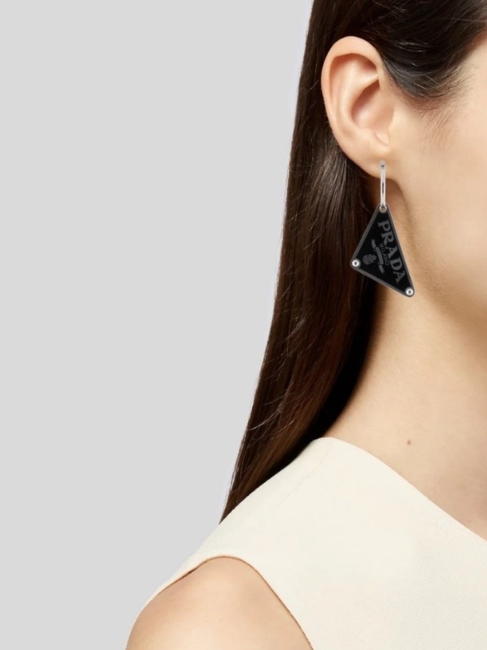 NEW! Luxury Logo Black & Silver Shield Drop Earrings